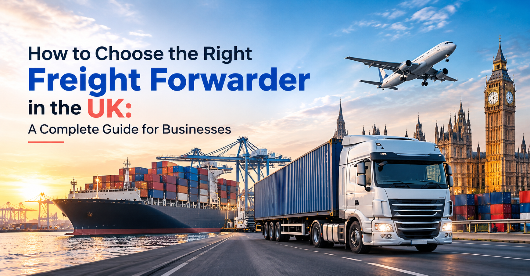 Freight forwarder UK helping businesses transport goods by road, sea, and air